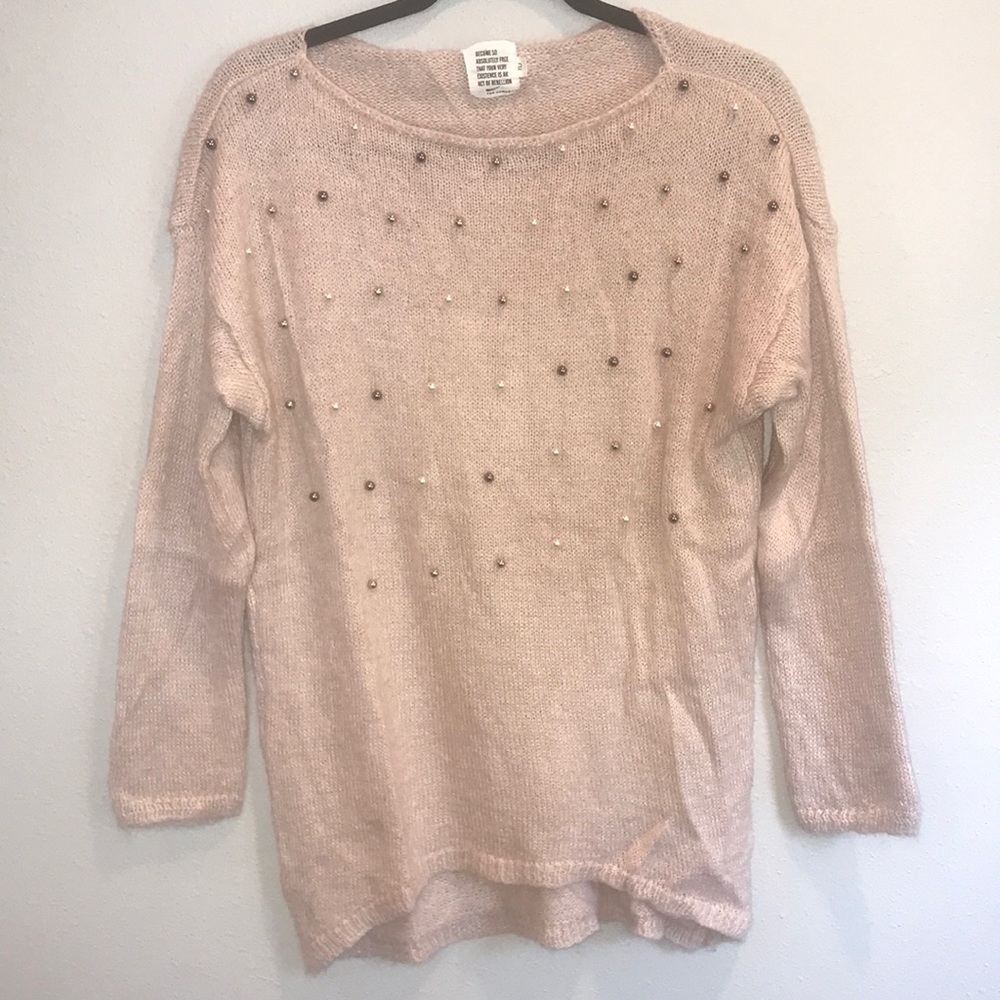 mohair girly pearl pastel pink sweater
